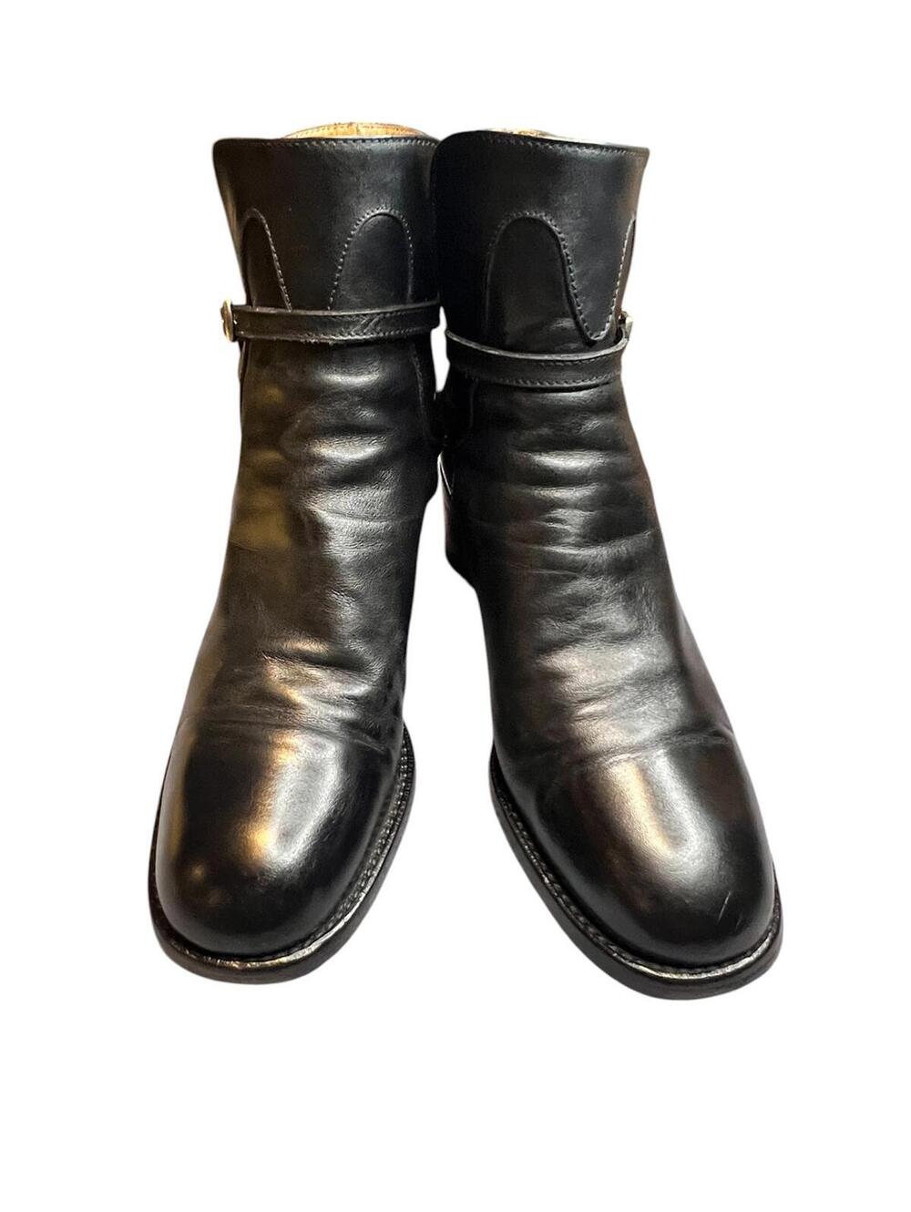 Vintage Ralph Lauren Italian Purple Label Leather Jodhpur Boots Ankle Strap 6R